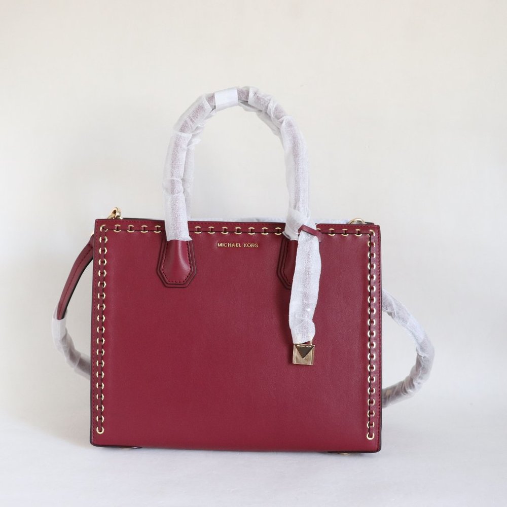 Michael Kors Mercer Stud and Grommet Leather Tote NWT Authentic